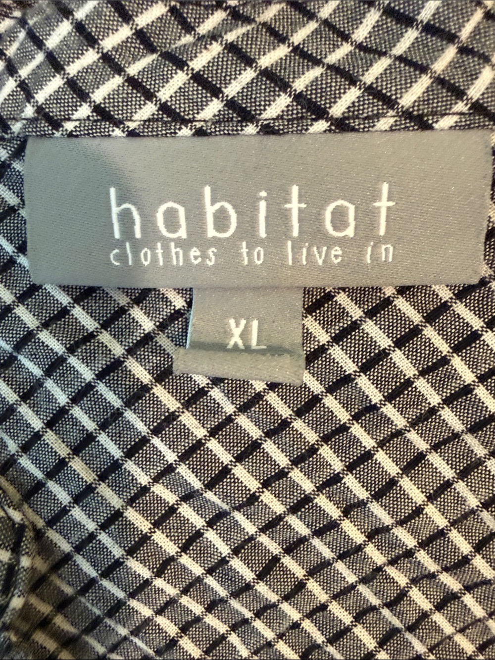 Habitat Crinkled Gauze Tunic Top XL Plaid V Neck High Low - Picture 4 of 6